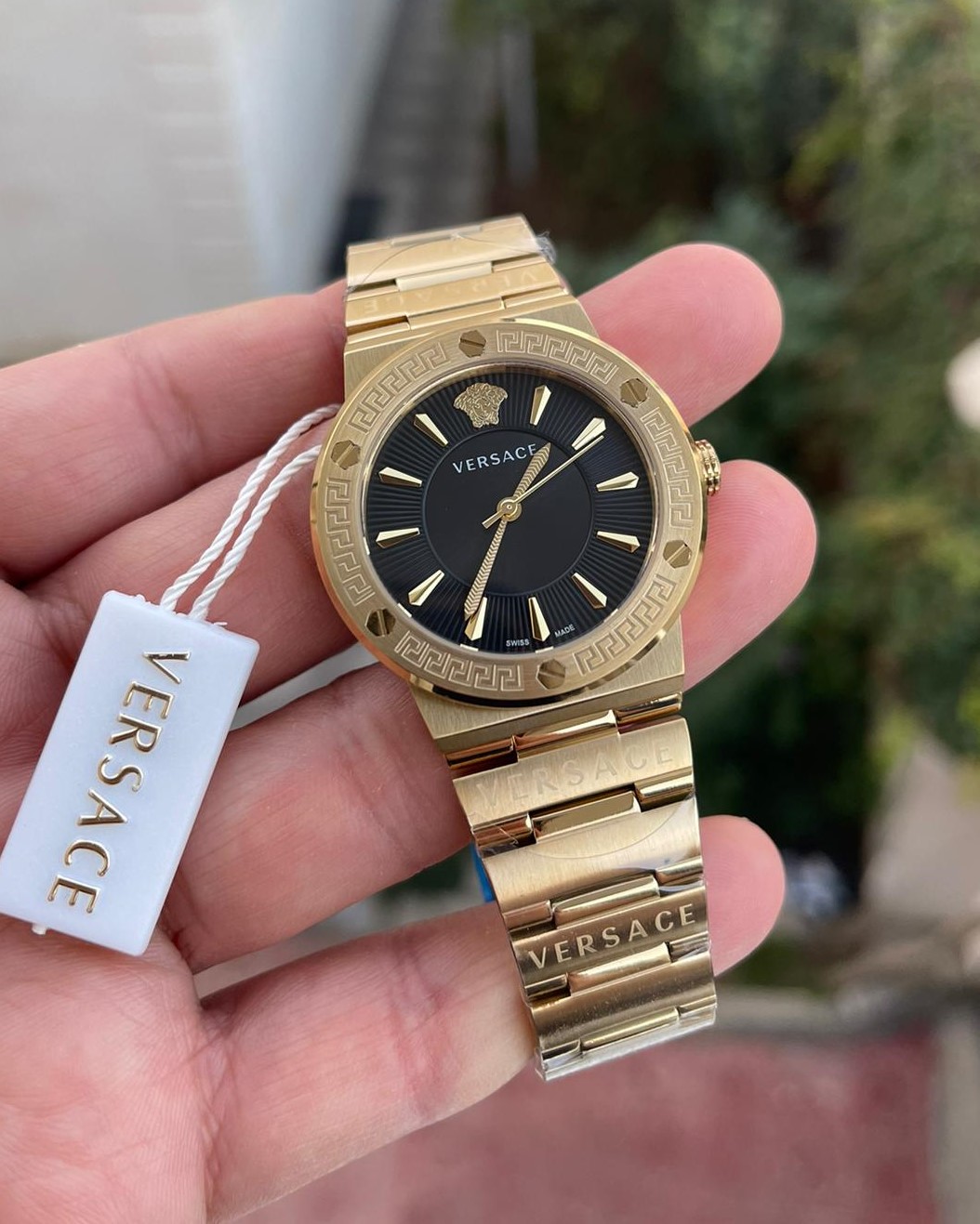 Versace Gold Kasa Siyah Kadran Bayan Kol Saati L-821